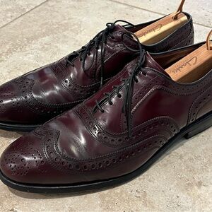 Allen Edmonds McAllister Brown Leather Wingtip Oxford Dress Shoes USA 8.5 EUC